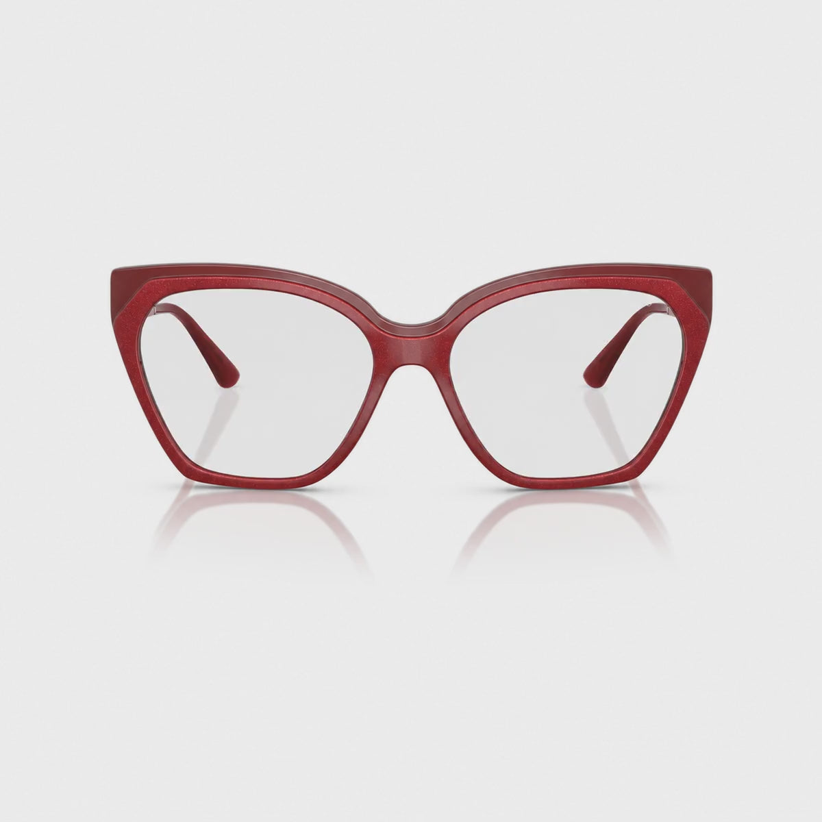 Vogue VO5521S photochromic brown replacement lenses, front video of the lenses darkening from clear to brown · ReFramed