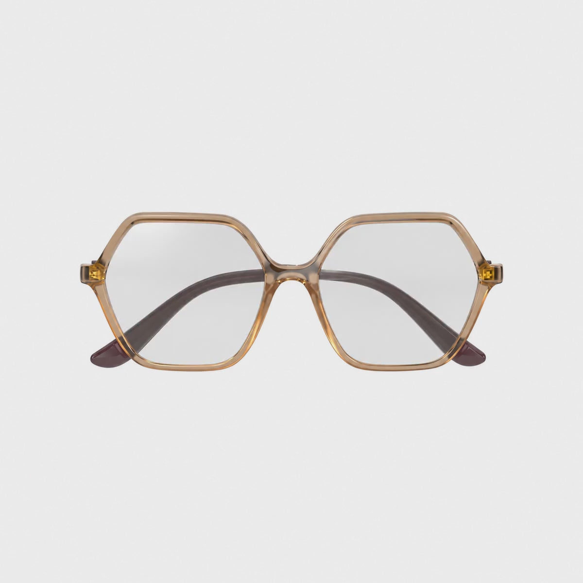 Vogue VO5361S photochromic gray replacement lenses, front video of the lenses darkening from clear to gray · ReFramed