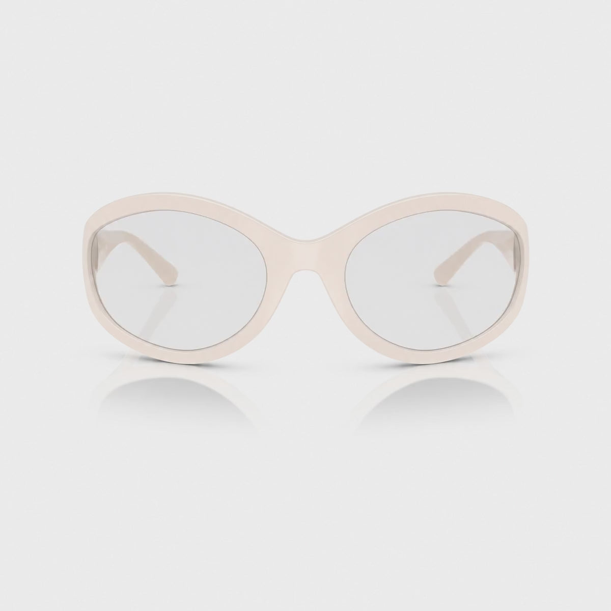 Vogue VO5606S photochromic gray replacement lenses, front video of the lenses darkening from clear to gray · ReFramed