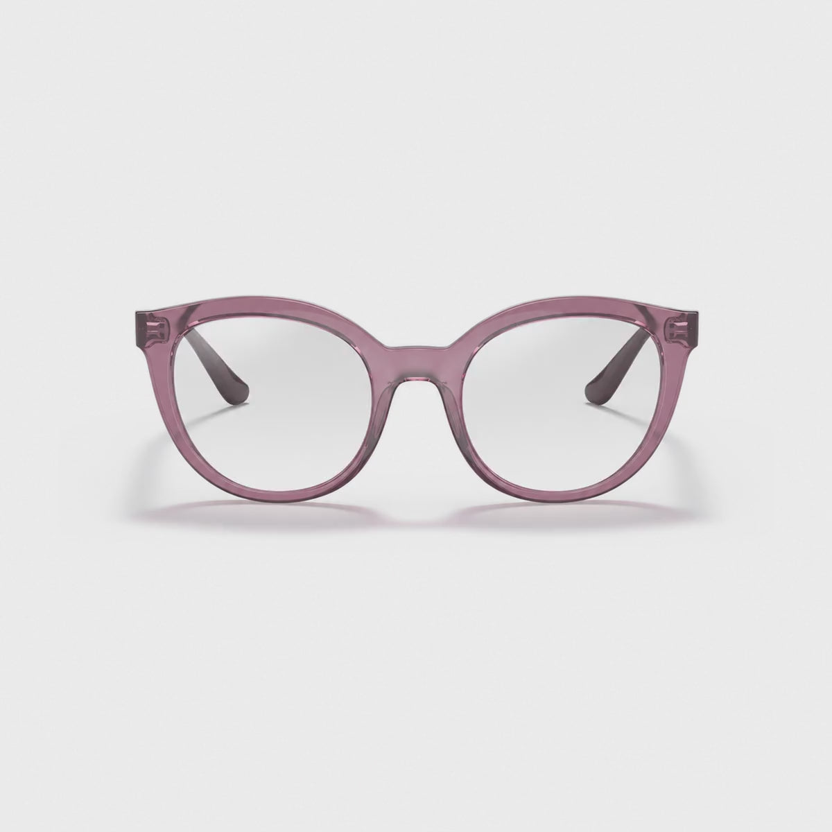 Vogue VO5427S photochromic brown replacement lenses, front video of the lenses darkening from clear to brown · ReFramed