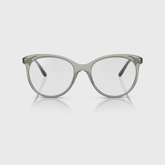 Vogue VO5453S photochromic brown replacement lenses, front video of the lenses darkening from clear to brown · ReFramed