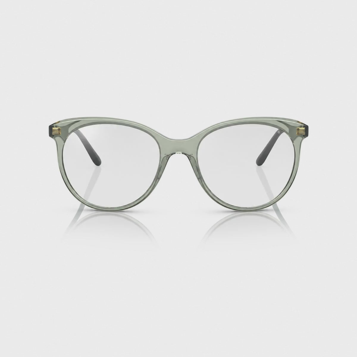 Vogue VO5453S photochromic brown replacement lenses, front video of the lenses darkening from clear to brown · ReFramed