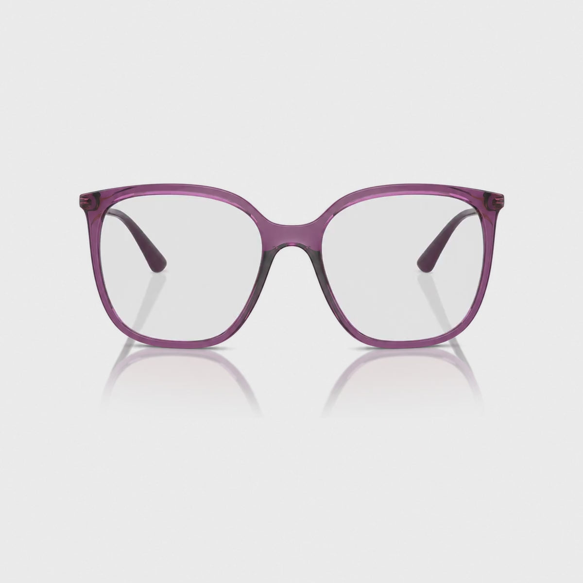 Vogue VO5564S photochromic gray replacement lenses, front video of the lenses darkening from clear to gray · ReFramed