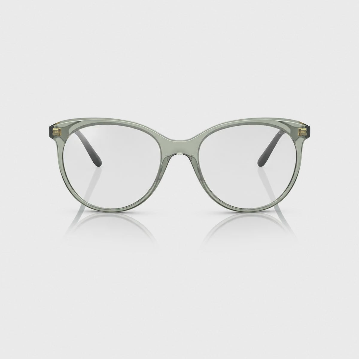 Vogue VO5453S photochromic gray replacement lenses, front video of the lenses darkening from clear to gray · ReFramed