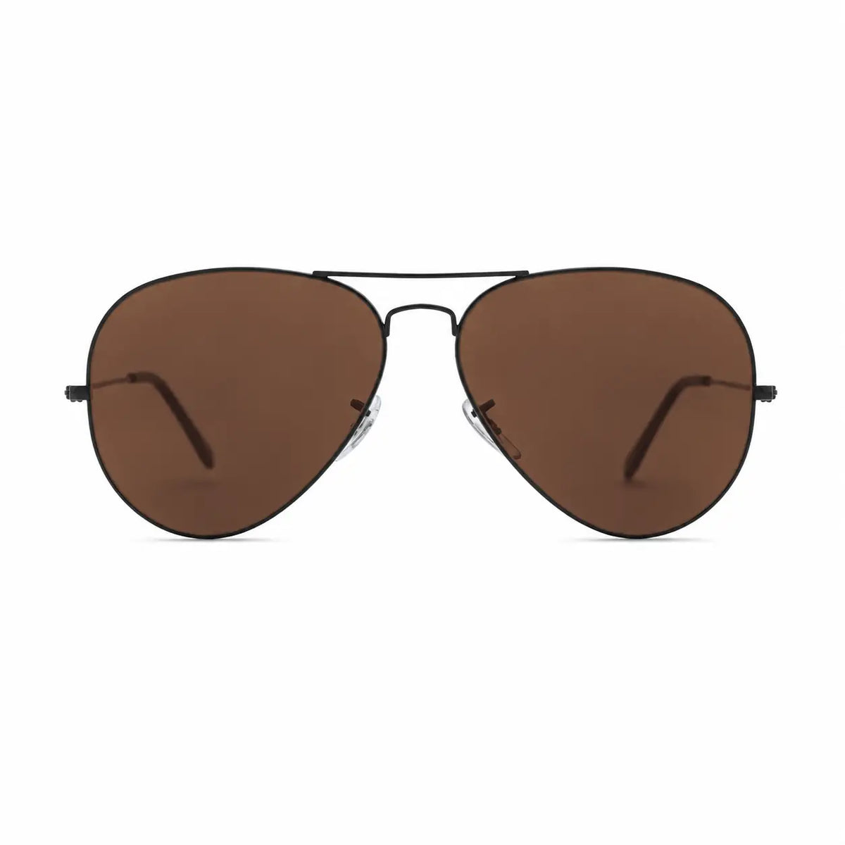 Ray-Ban Aviator Large Metal II RB3026 replacement lenses in brown, front view of the frame with the lenses · ReFramed