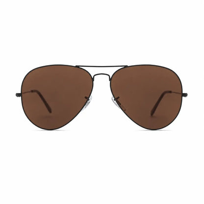 Ray-Ban Aviator Large Metal II RB3026 replacement lenses in brown, front view of the frame with the lenses · ReFramed
