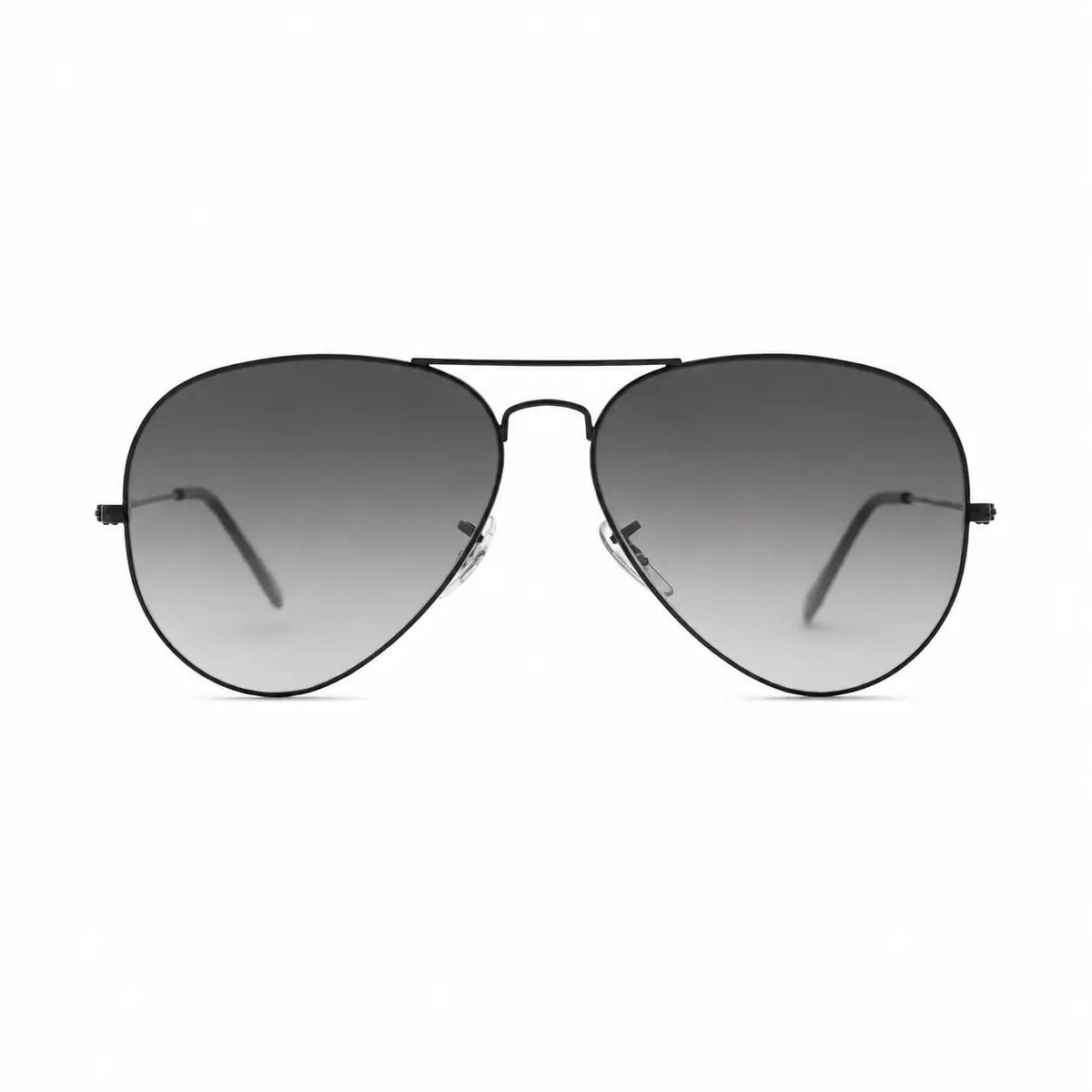 Ray-Ban Aviator Large Metal II RB3026 replacement lenses in gradient gray, front view of the frame with the lenses · ReFramed