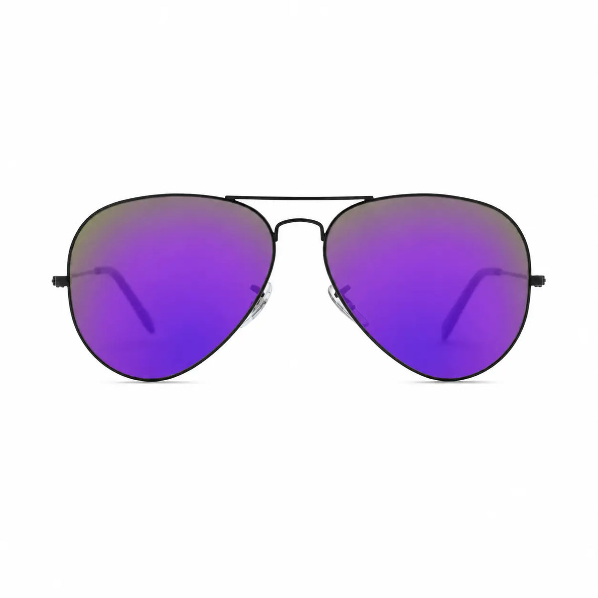 Ray-Ban Aviator Large Metal II RB3026 replacement lenses in mirrored purple, front view with lenses · ReFramed