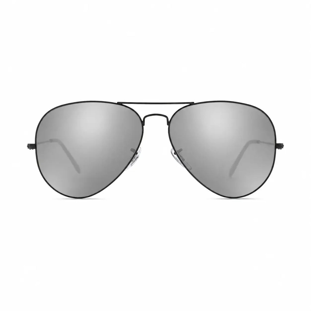 Ray-Ban Aviator Large Metal II RB3026 replacement lenses in mirrored silver, front view with lenses · ReFramed
