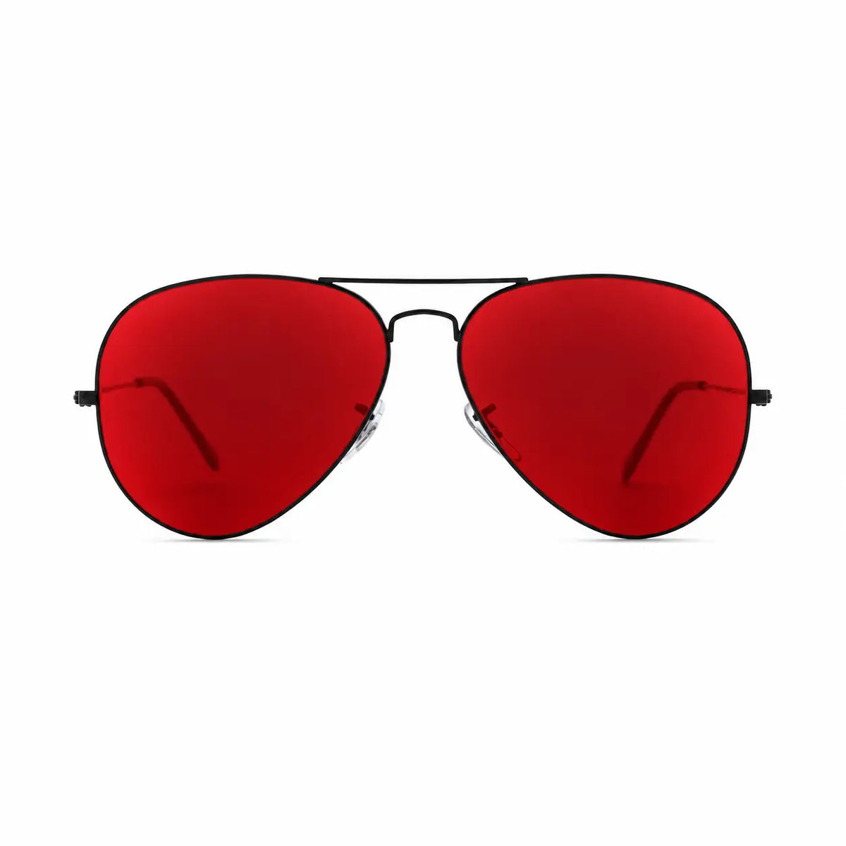 Ray-Ban Aviator Large Metal II RB3026 replacement lenses in red, front view of the frame with the lenses · ReFramed