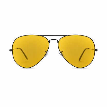 Ray-Ban Aviator Large Metal II RB3026 replacement lenses in yellow, front view of the frame with the lenses · ReFramed