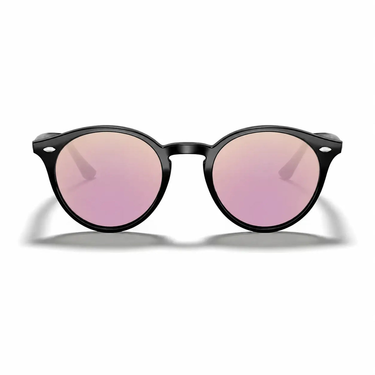 Ray-Ban RB2180 replacement lenses in mirrored pink, front view of the frame fitted with the new lenses · ReFramed