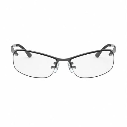 Ray-Ban RB3183 replacement lenses in crystal clear, front view of the frame fitted with the new lenses · ReFramed