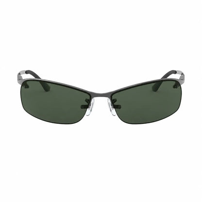 Ray-Ban RB3183 replacement lenses in G15 green, front view of the frame fitted with the new lenses · ReFramed