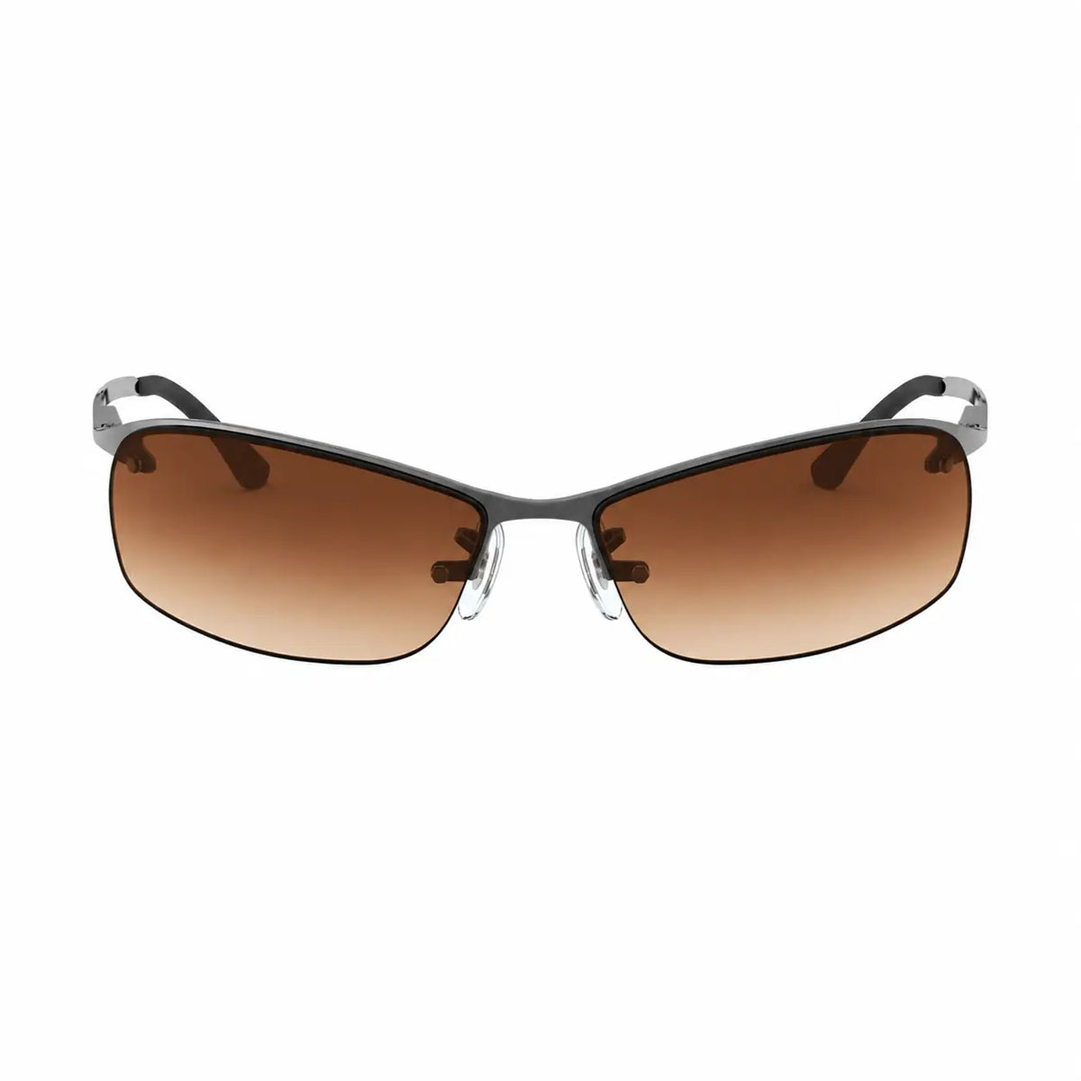 Ray-Ban RB3183 replacement lenses in gradient brown, front view of the frame fitted with the new lenses · ReFramed