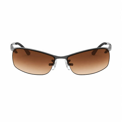 Ray-Ban RB3183 replacement lenses in gradient brown, front view of the frame fitted with the new lenses · ReFramed