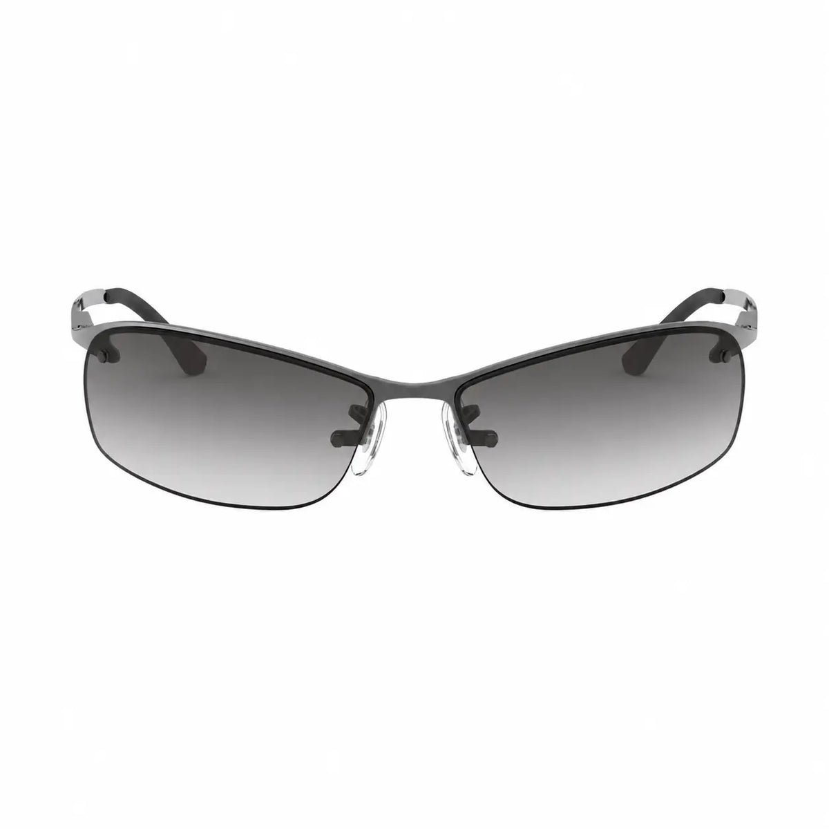 Ray-Ban RB3183 replacement lenses in gradient gray, front view of the frame fitted with the new lenses · ReFramed