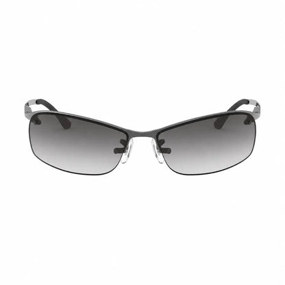 Ray-Ban RB3183 replacement lenses in gradient gray, front view of the frame fitted with the new lenses · ReFramed
