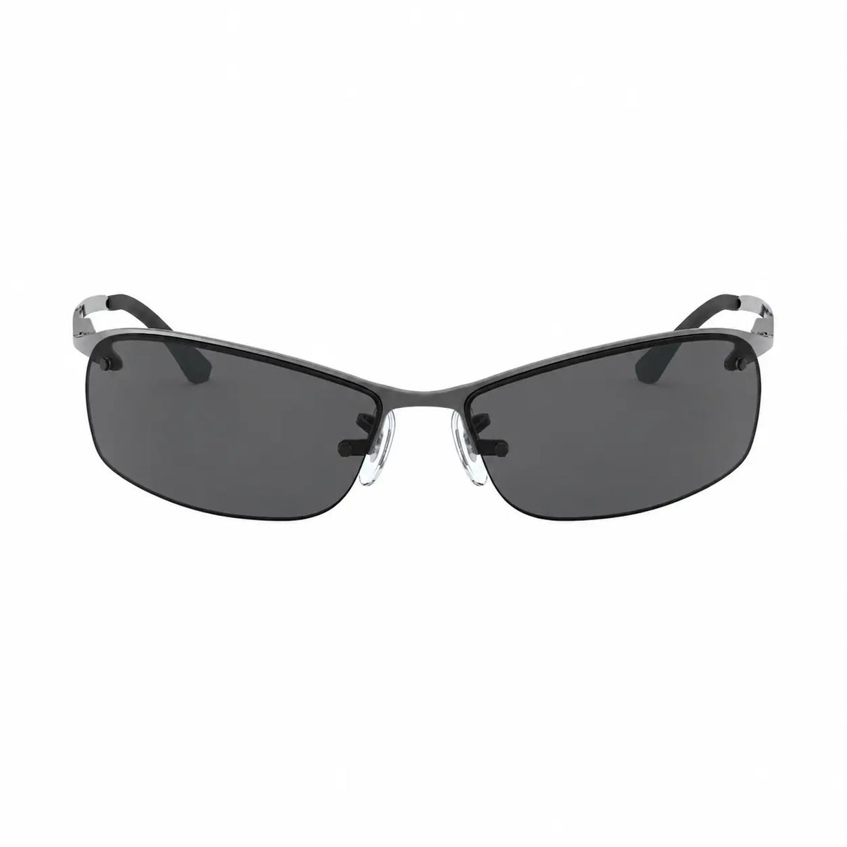 Ray-Ban RB3183 replacement lenses in gray, front view of the frame fitted with the new lenses · ReFramed