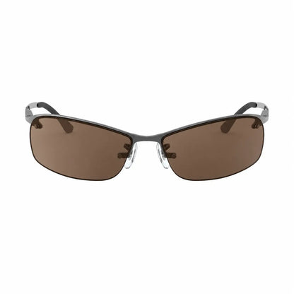 Ray-Ban RB3183 replacement lenses in photochromic brown, front view of the frame fitted with the new lenses · ReFramed