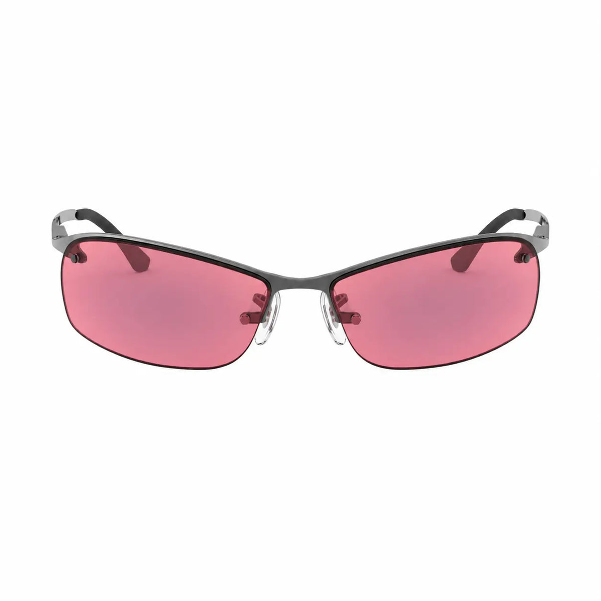 Ray-Ban RB3183 replacement lenses in pink, front view of the frame fitted with the new lenses · ReFramed