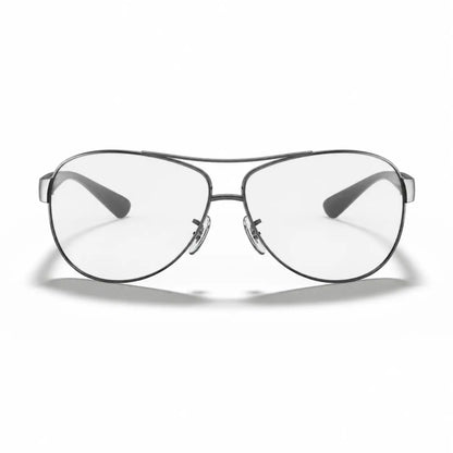 Ray-Ban RB3386 replacement lenses in crystal clear, front view of the frame fitted with the new lenses · ReFramed