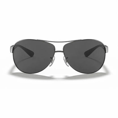 Ray-Ban RB3386 replacement lenses in gray, front view of the frame fitted with the new lenses · ReFramed