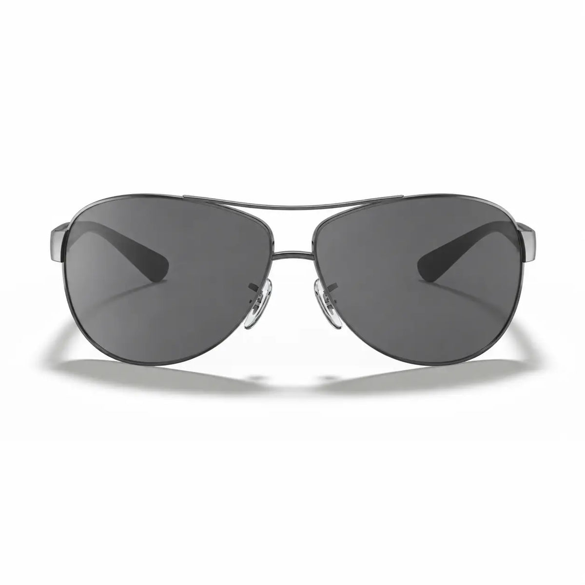 Ray-Ban RB3386 replacement lenses in photochromic gray, front view of the frame fitted with the new lenses · ReFramed