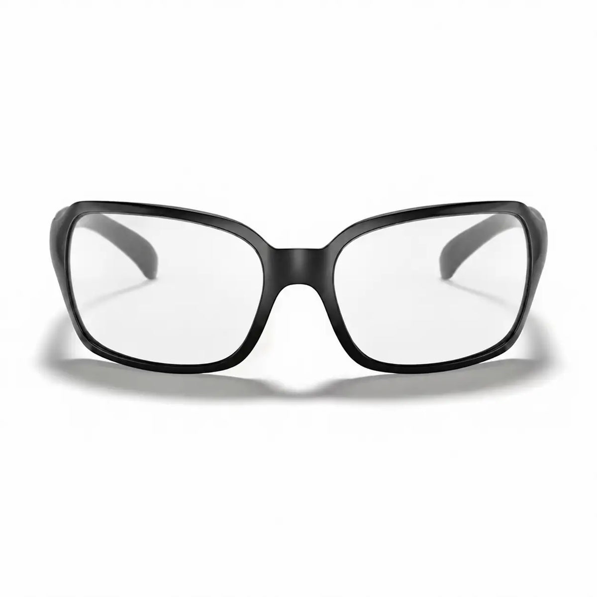 Ray-Ban RB4068 replacement lenses in crystal clear, front view of the frame fitted with the new lenses · ReFramed