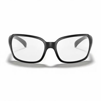 Ray-Ban RB4068 replacement lenses in crystal clear, front view of the frame fitted with the new lenses · ReFramed