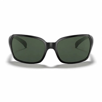 Ray-Ban RB4068 replacement lenses in G15 green, front view of the frame fitted with the new lenses · ReFramed