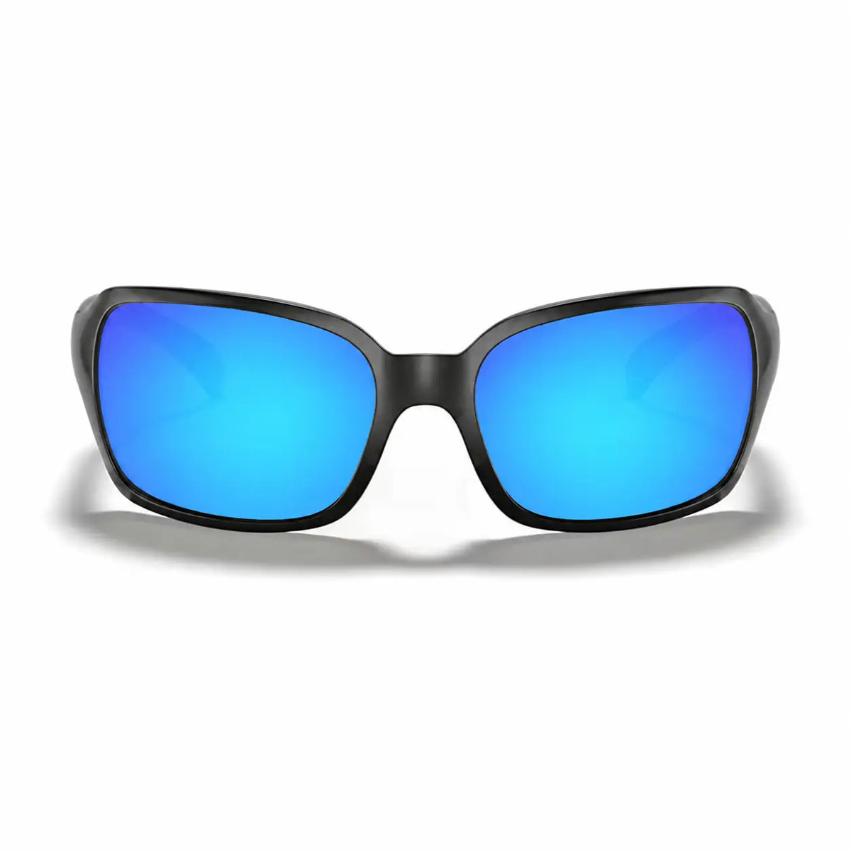 Ray-Ban RB4068 replacement lenses in mirrored blue, front view of the frame fitted with the new lenses · ReFramed