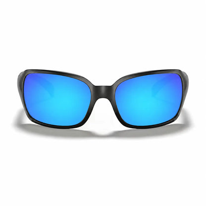 Ray-Ban RB4068 replacement lenses in mirrored blue, front view of the frame fitted with the new lenses · ReFramed
