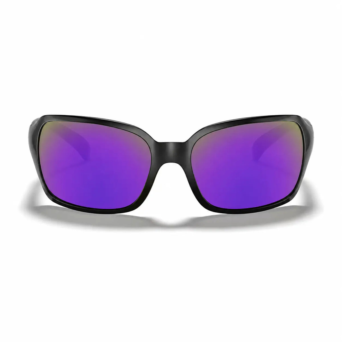Ray-Ban RB4068 replacement lenses in mirrored purple, front view of the frame fitted with the new lenses · ReFramed