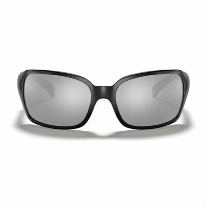 Ray-Ban RB4068 replacement lenses in mirrored silver, front view of the frame fitted with the new lenses · ReFramed