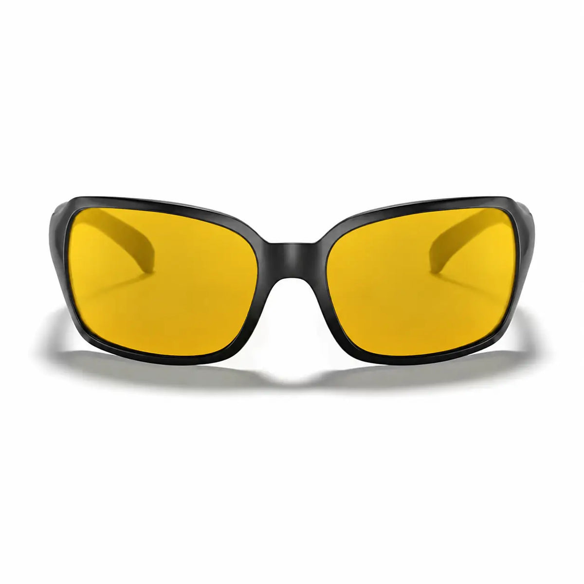 Ray-Ban RB4068 replacement lenses in yellow, front view of the frame fitted with the new lenses · ReFramed