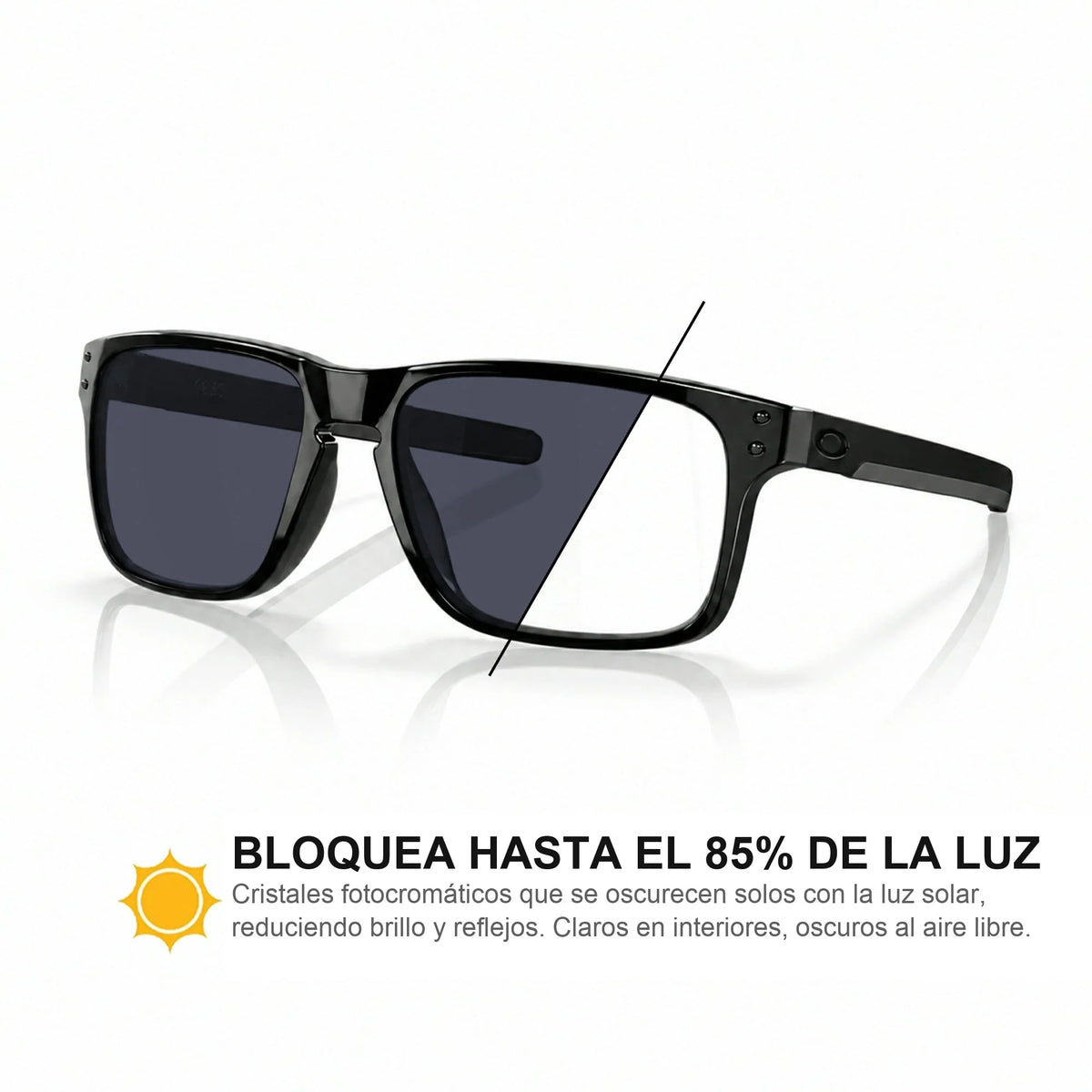 Oakley Holbrook Mix OO9384 with Adapt Gray Photochromic lenses — side view | ReFramed