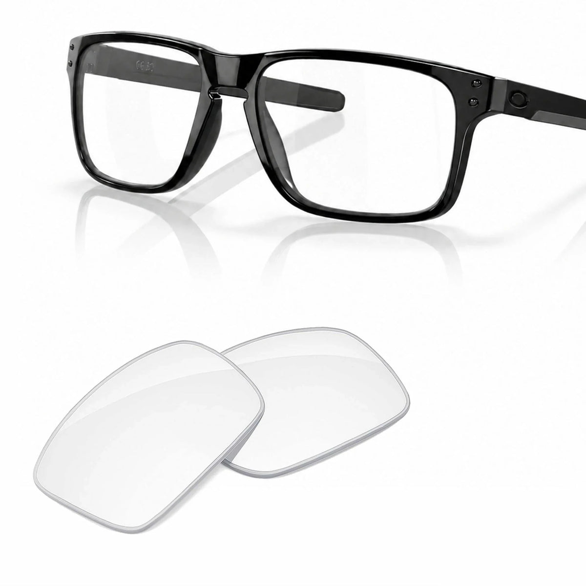 Oakley Holbrook Mix OO9384 replacement lenses in Crystal Clear — frame with lens pair | ReFramed