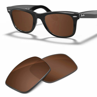 Ray-Ban Original Wayfarer RB2140 replacement lenses in Brown — frame with lens pair | ReFramed
