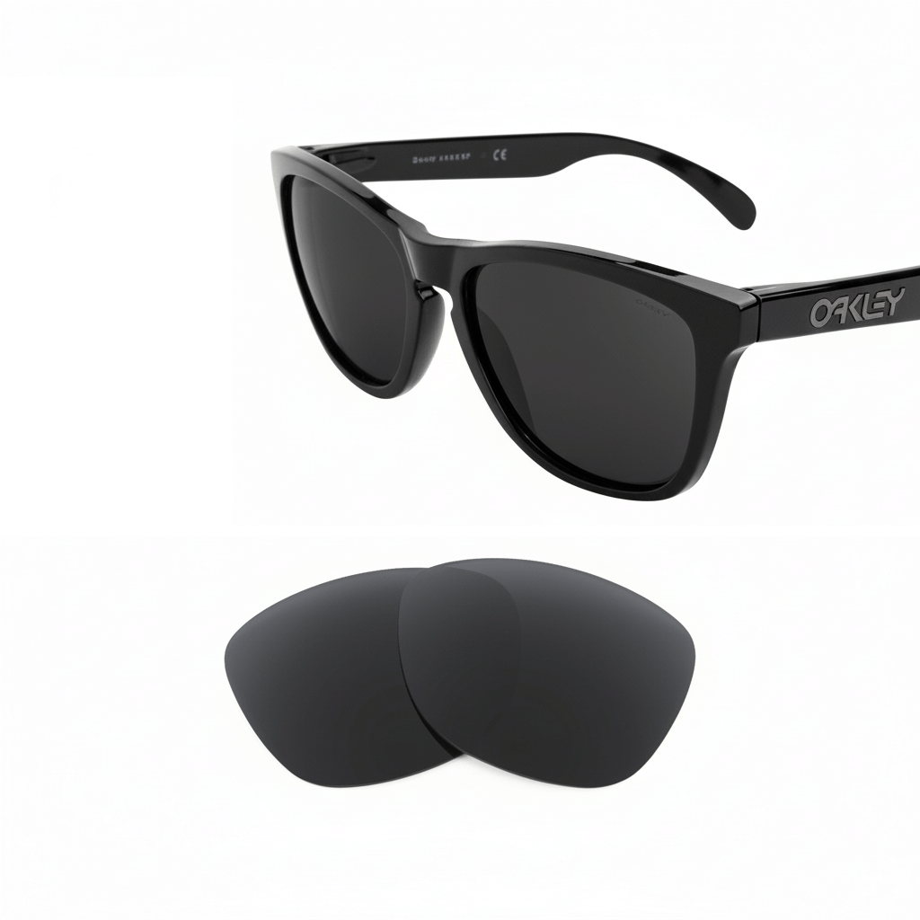 Oakley Frogskins OO9013 replacement lenses — Gray polarized sunglass lens, 100% UV | ReFramed
