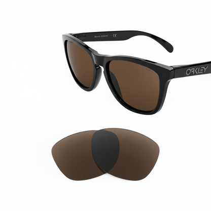 Oakley Frogskins OO9013 replacement lenses — Brown polarized sunglass lens, 100% UV | ReFramed