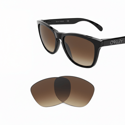 Oakley Frogskins OO9013 replacement lenses — Gradient Brown polarized sunglass lens, 100% UV | ReFramed