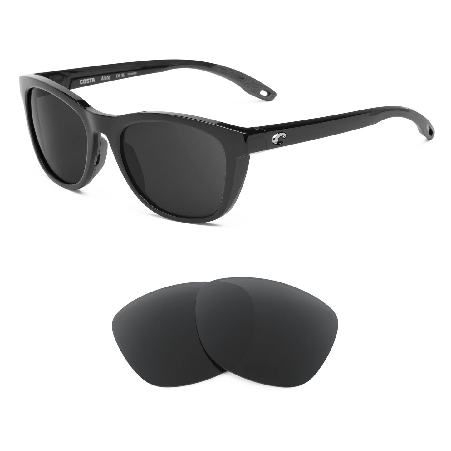 Costa Aleta replacement lenses — precision-cut polarized sunglass lenses, 100% UV | ReFramed