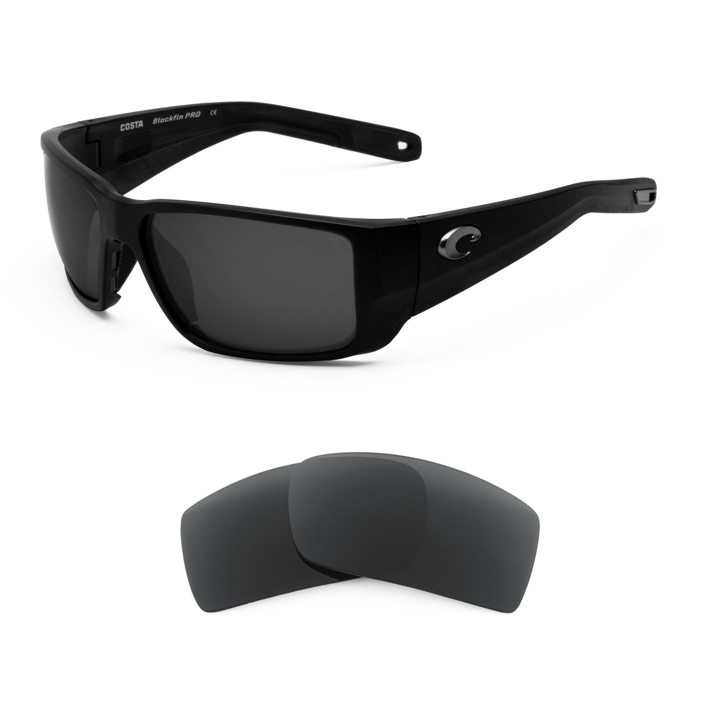 Costa Blackfin Pro replacement lenses — precision-cut polarized sunglass lenses, 100% UV | ReFramed