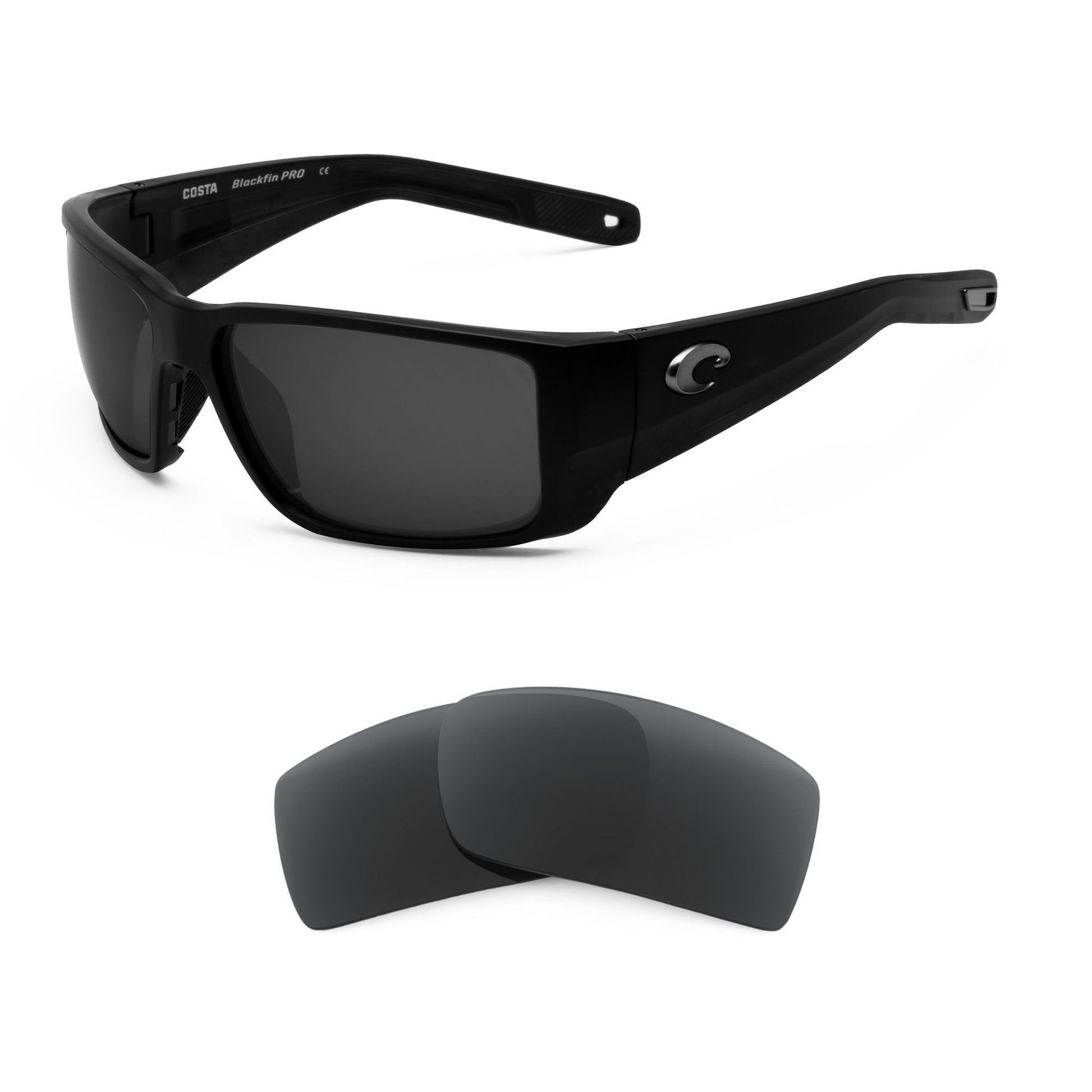 Costa Blackfin Pro replacement lenses — precision-cut polarized sunglass lenses, 100% UV | ReFramed