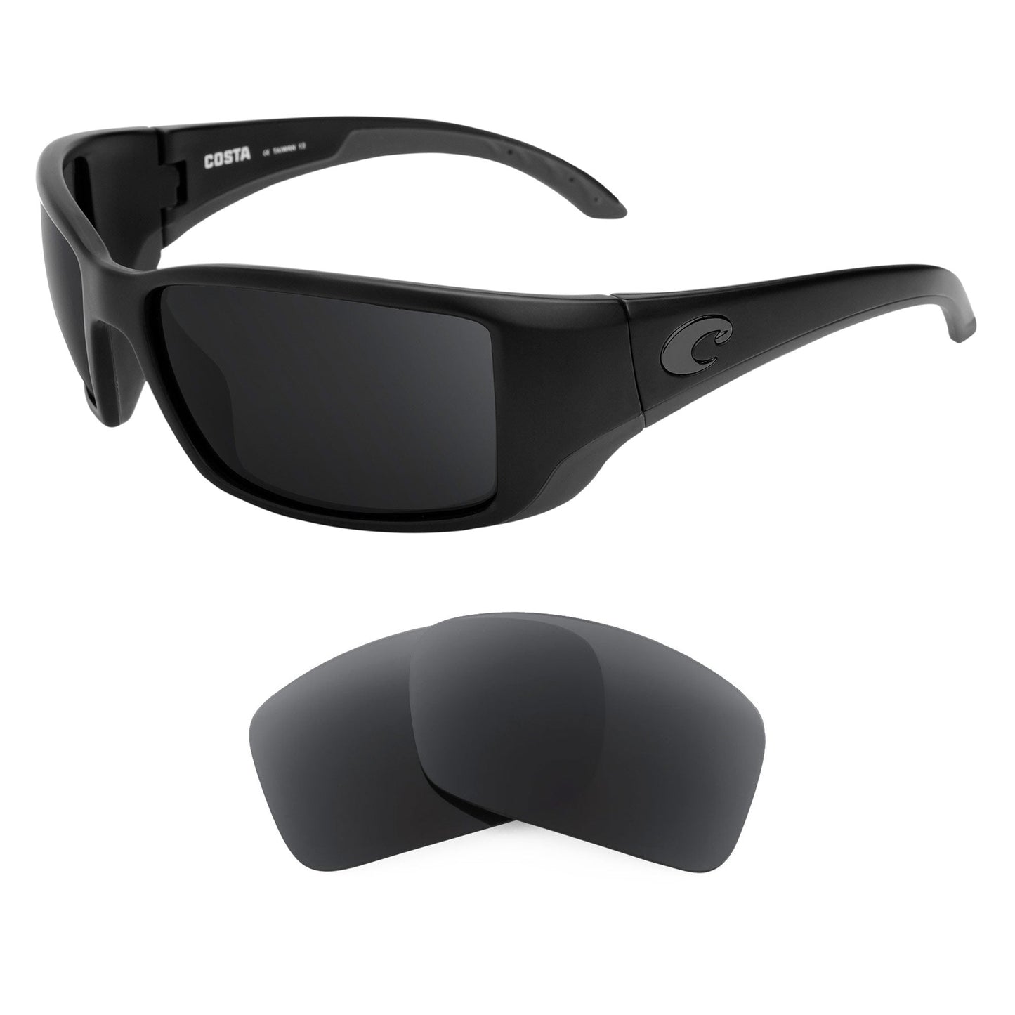 Costa Blackfin replacement lenses — precision-cut polarized sunglass lenses, 100% UV | ReFramed