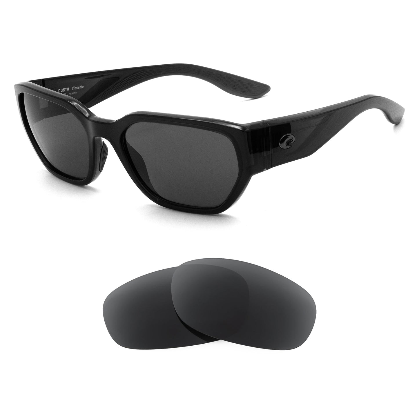 Costa Clemente replacement lenses — precision-cut polarized sunglass lenses, 100% UV | ReFramed