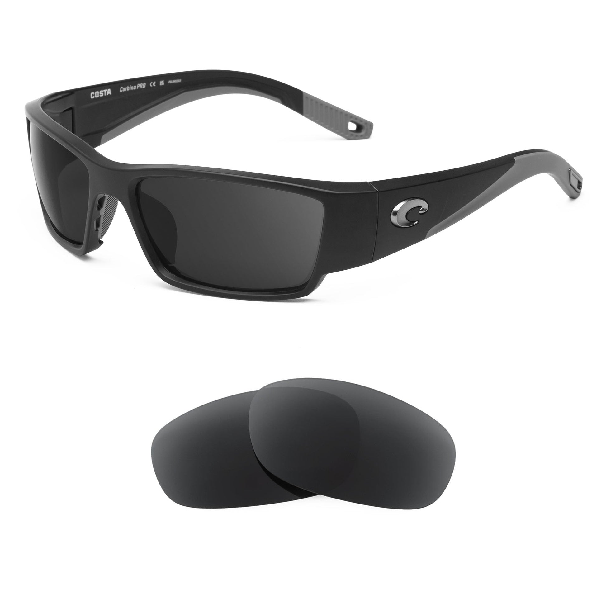 Costa Corbina Pro replacement lenses — precision-cut polarized sunglass lenses, 100% UV | ReFramed