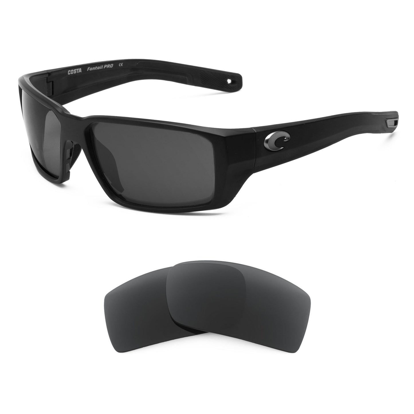 Costa Fantail Pro replacement lenses — precision-cut polarized sunglass lenses, 100% UV | ReFramed