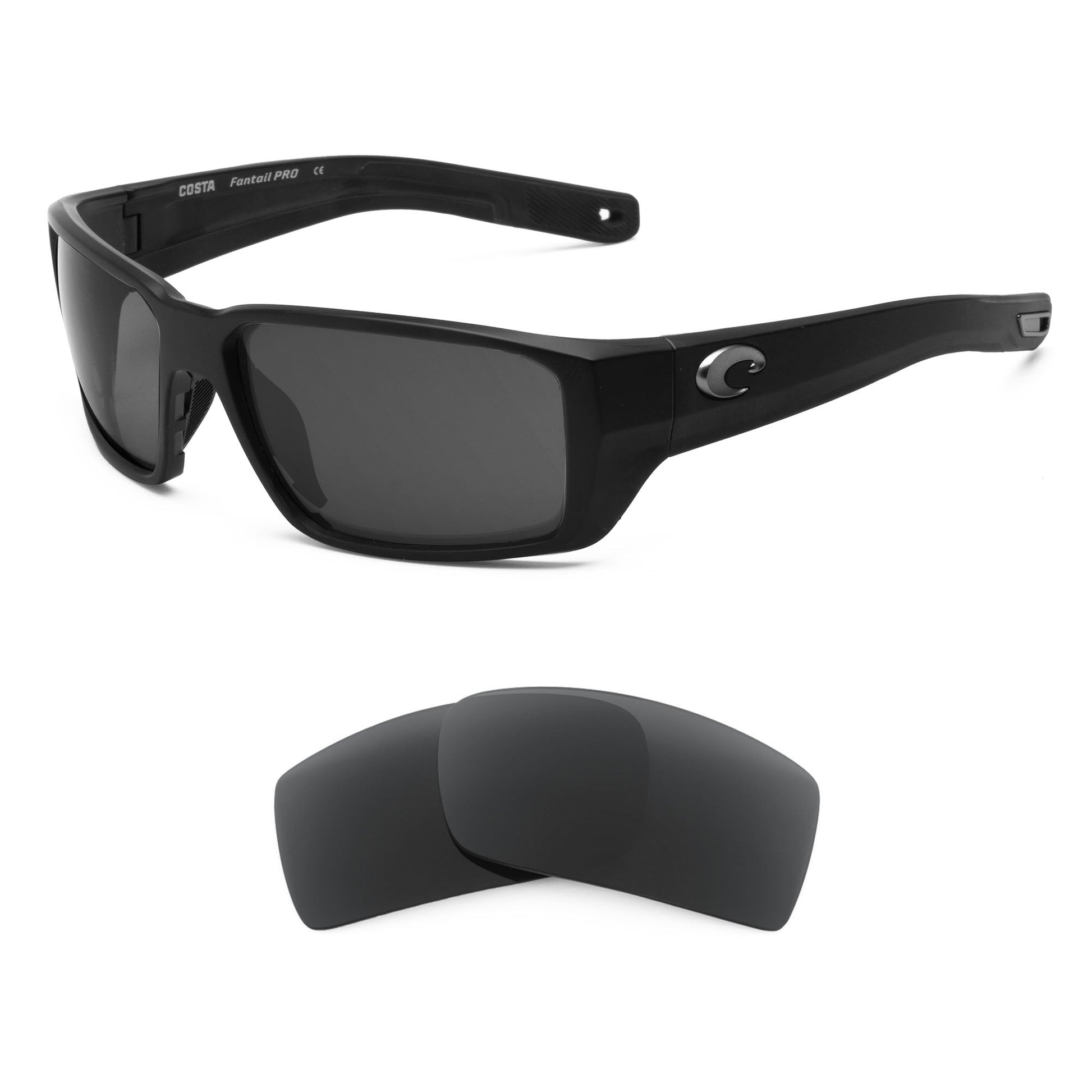 Costa Fantail Pro replacement lenses — precision-cut polarized sunglass lenses, 100% UV | ReFramed